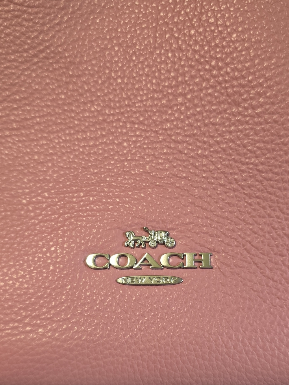 Coach Dusty Pink Pebbled Leather Shoulder Tote - Picture 2 of 8